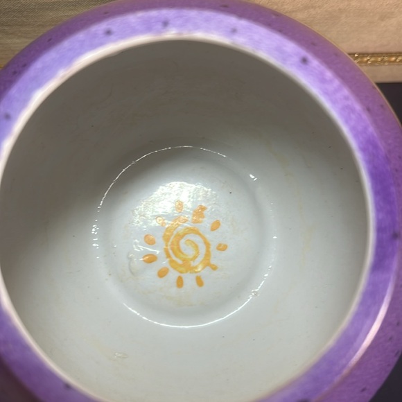 Vintage Art Deco Style Ecco Nova Medieval Monarch Porcelain Planter 4.75” Purple - Picture 3 of 8